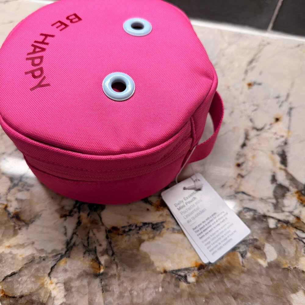 Lululemon "Be Happy" Daily Essentials Mini Pouch - Pink/Smiley - Picture 2 of 7